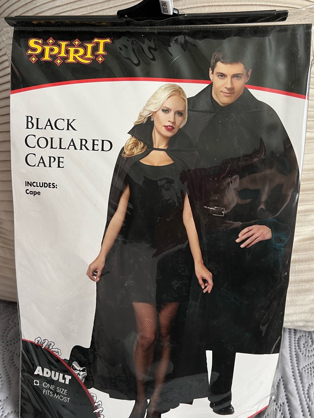 Spirit Black Collared Cape for Adults